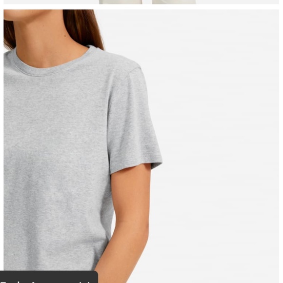 Everlane the Cotton Box-Cut Tee in tan/white stripe | XXS - Picture 4 of 5